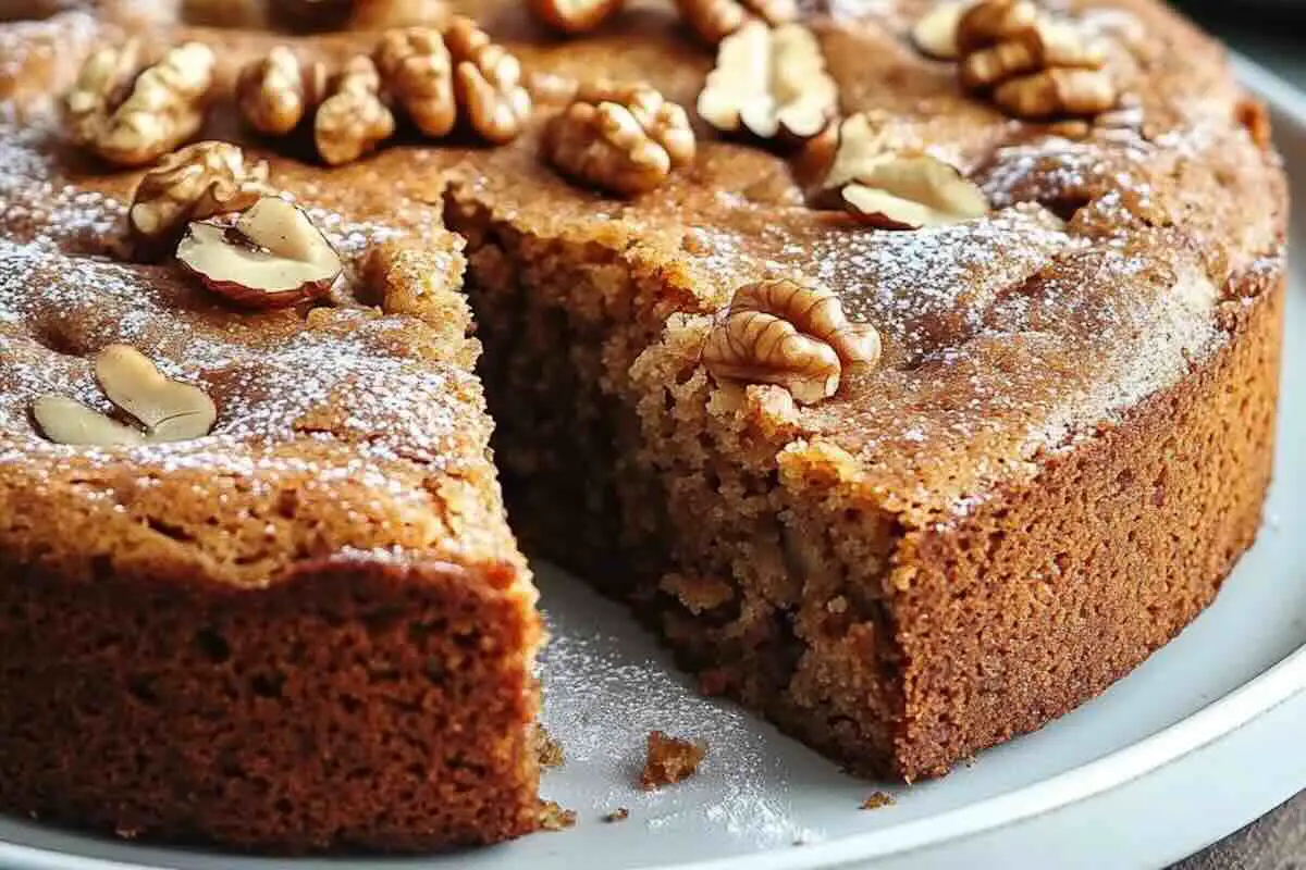 Gâteau Moelleux aux Noix Sans Gluten