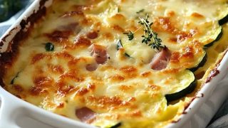 Gratin de courgettes et jambon maison