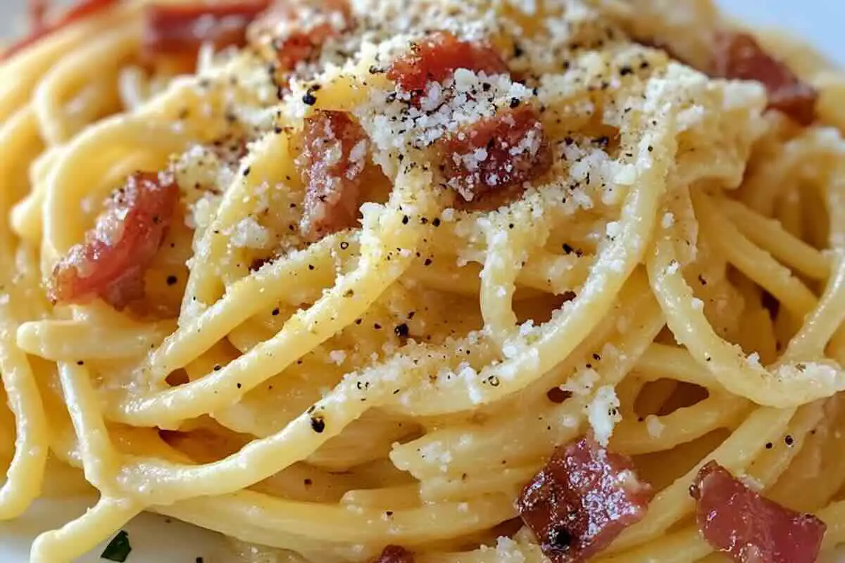 Spaghettis à la carbonara authentiques